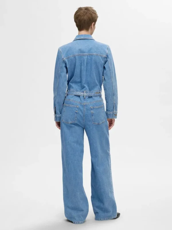 SELECTED DENIM JUMPSUIT Blue Discount