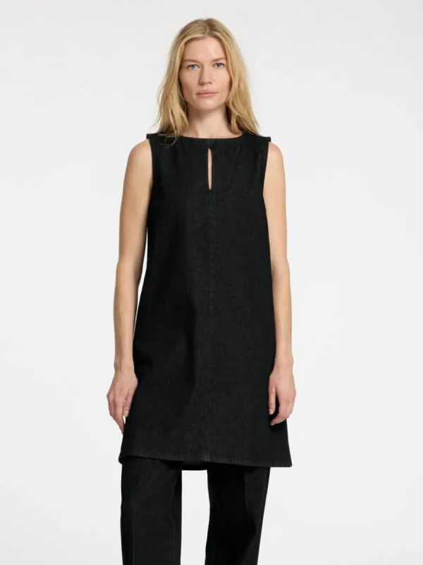 SELECTED DENIM KORT KLÄNNING Black New