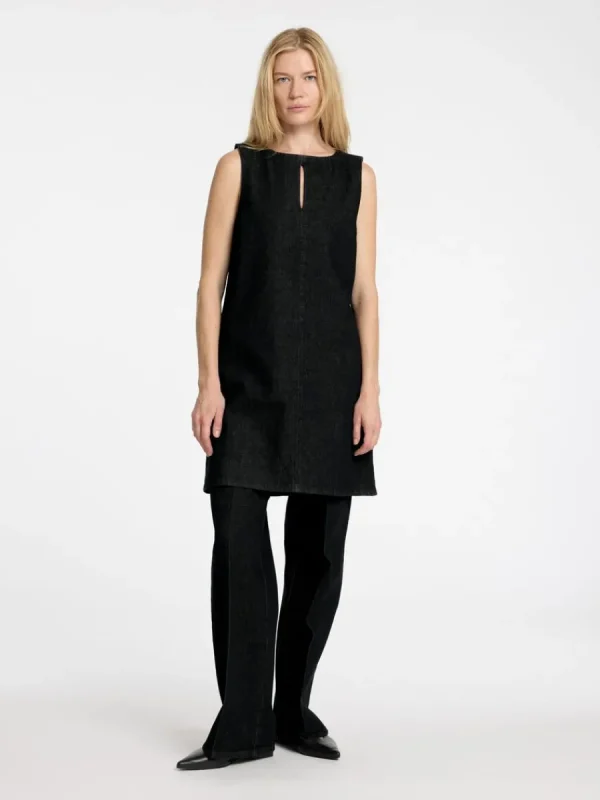 SELECTED DENIM KORT KLÄNNING Black New