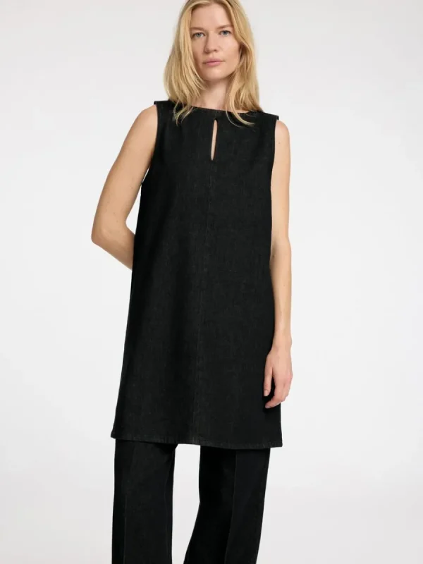 SELECTED DENIM KORT KLÄNNING Black New
