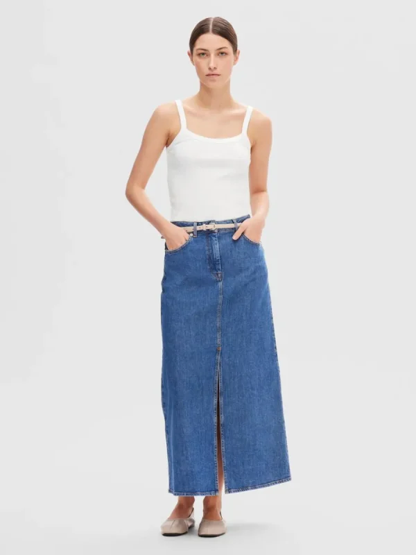 SELECTED DENIM MAXIKJOL Blue Fashion