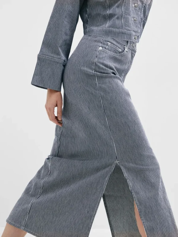 SELECTED DENIM MAXIKJOL Blue Sale