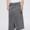 SELECTED DENIM MIDIKJOL Grey Cheap