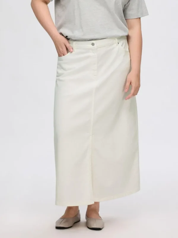SELECTED DENIM MIDIKJOL White Discount