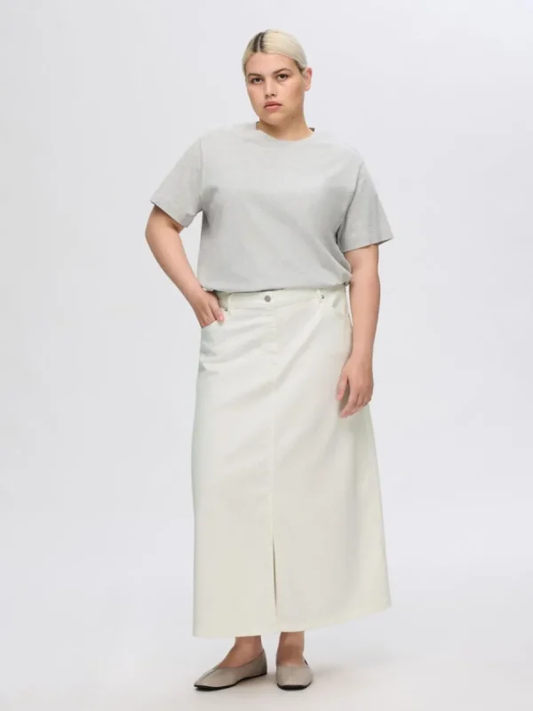 SELECTED DENIM MIDIKJOL White Discount