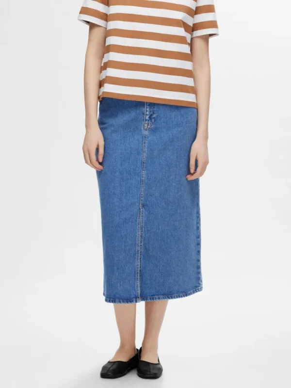 SELECTED DENIM MIDIKJOL Blue Best Sale