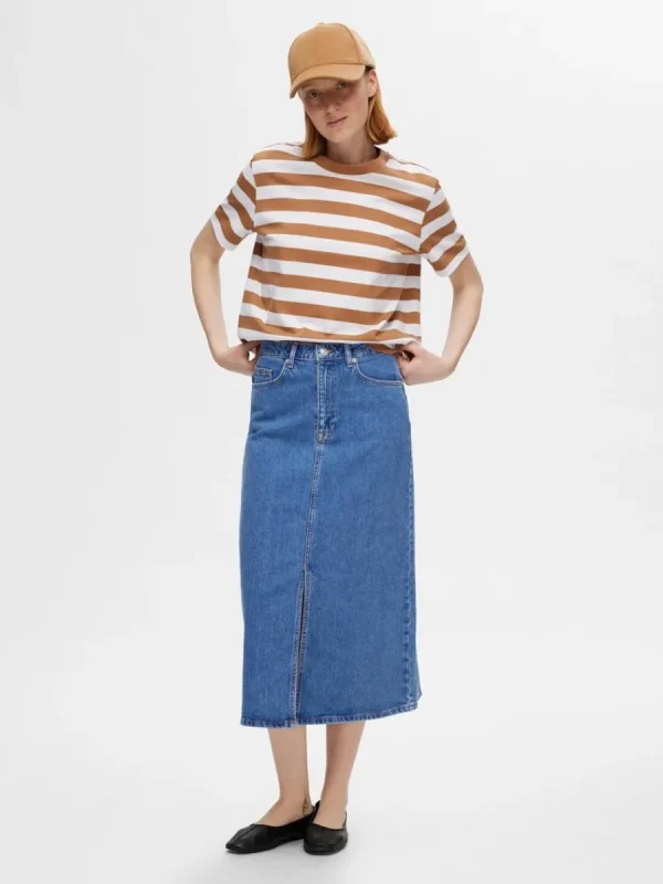 SELECTED DENIM MIDIKJOL Blue Best Sale