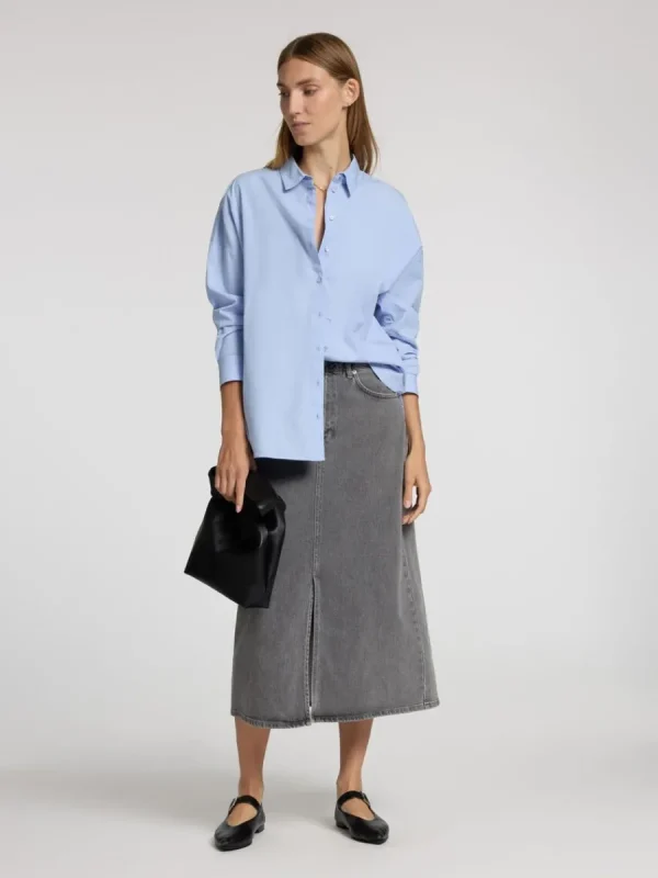 SELECTED DENIM MIDIKJOL Grey Cheap