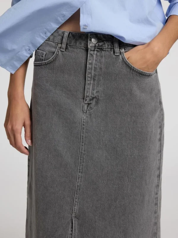 SELECTED DENIM MIDIKJOL Grey Cheap