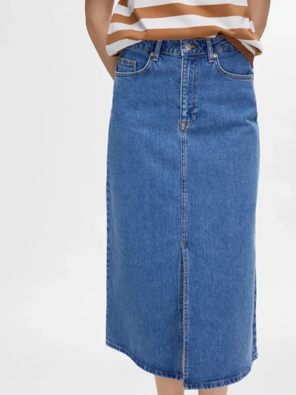 SELECTED DENIM MIDIKJOL Blue Best Sale