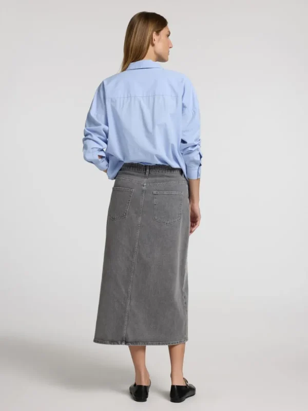 SELECTED DENIM MIDIKJOL Grey Cheap