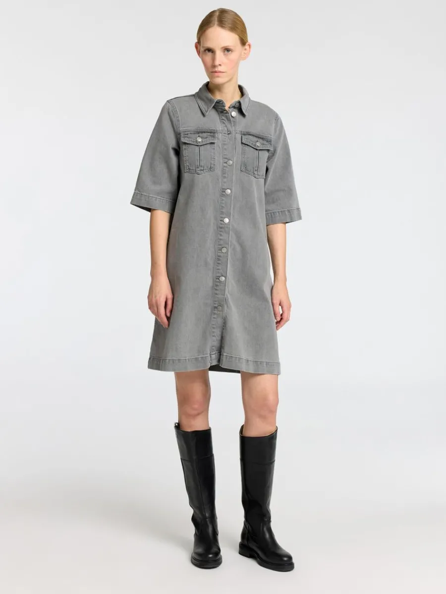 denim_midiklnning_1.webp SELECTED DENIM MIDIKLÄNNING Grey Cheap