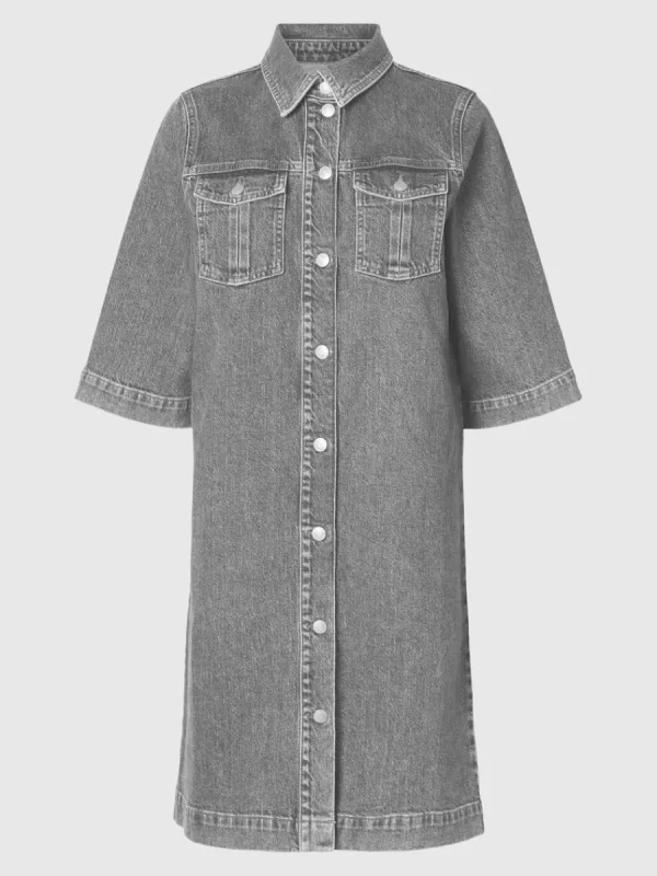SELECTED DENIM MIDIKLÄNNING Grey Cheap