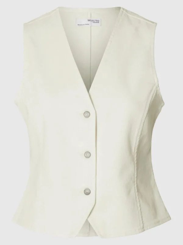 SELECTED DENIM VÄST White Flash Sale