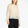SELECTED DETALJERAD LÅNGÄRMAD BLUS Beige Fashion
