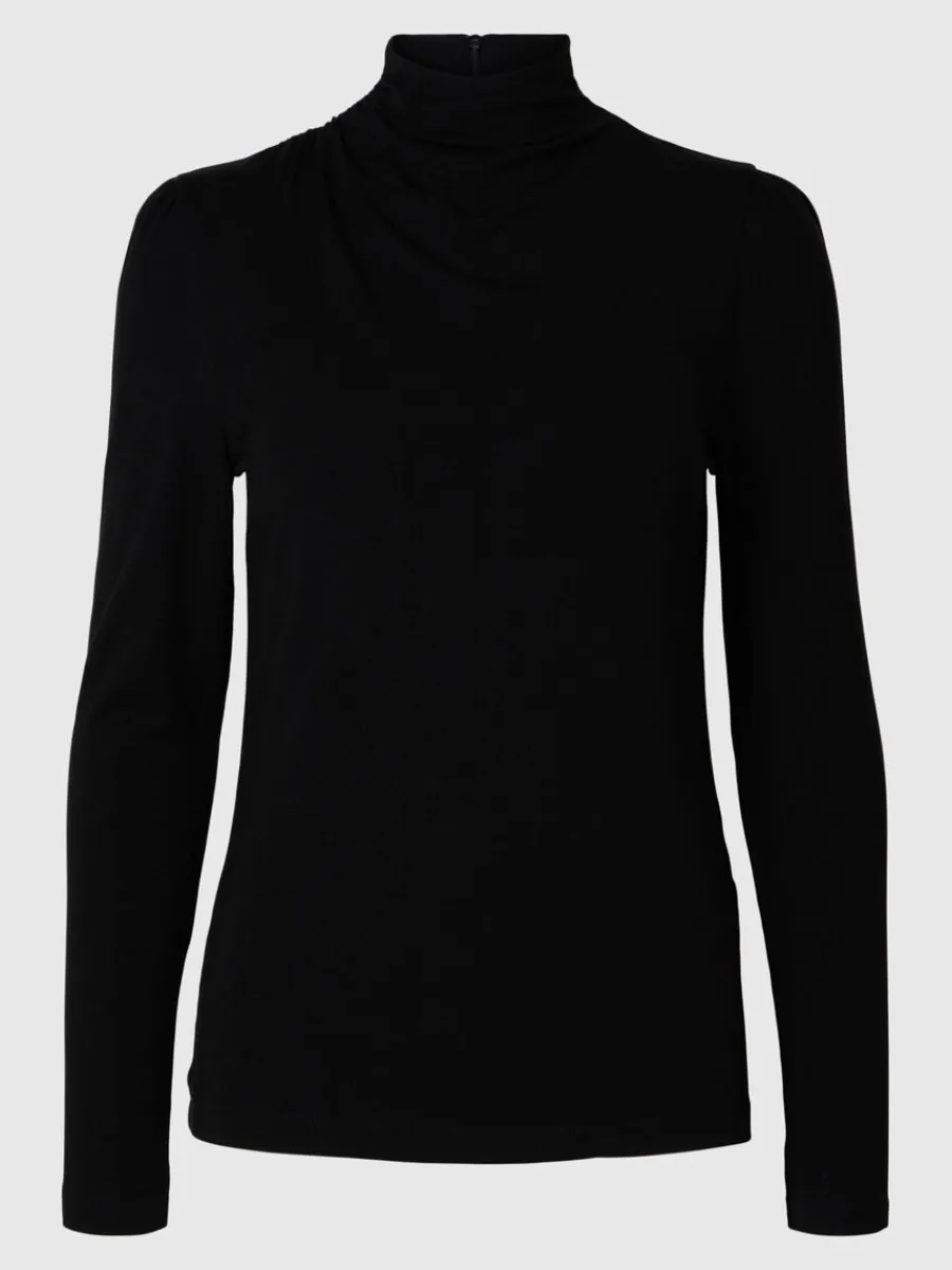 draperad_lngrmad_topp_0-2.webp SELECTED DRAPERAD LÅNGÄRMAD TOPP Black Fashion