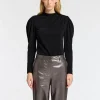 SELECTED DRAPERAD LÅNGÄRMAD TOPP Black Flash Sale
