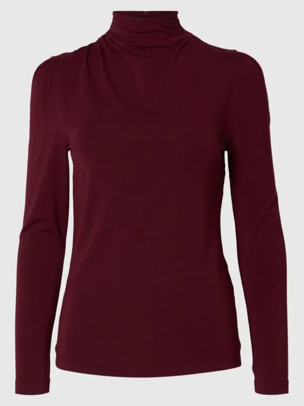 SELECTED DRAPERAD LÅNGÄRMAD TOPP Purple Online