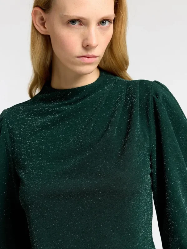 SELECTED DRAPERAD LÅNGÄRMAD TOPP Green Cheap