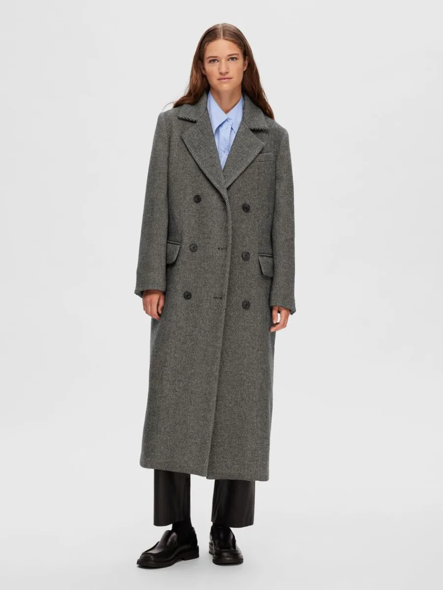 dubbelknppt_fiskbensmnstr_1.webp SELECTED DUBBELKNÄPPT FISKBENSMÖNSTRAD KAPPA Grey Store