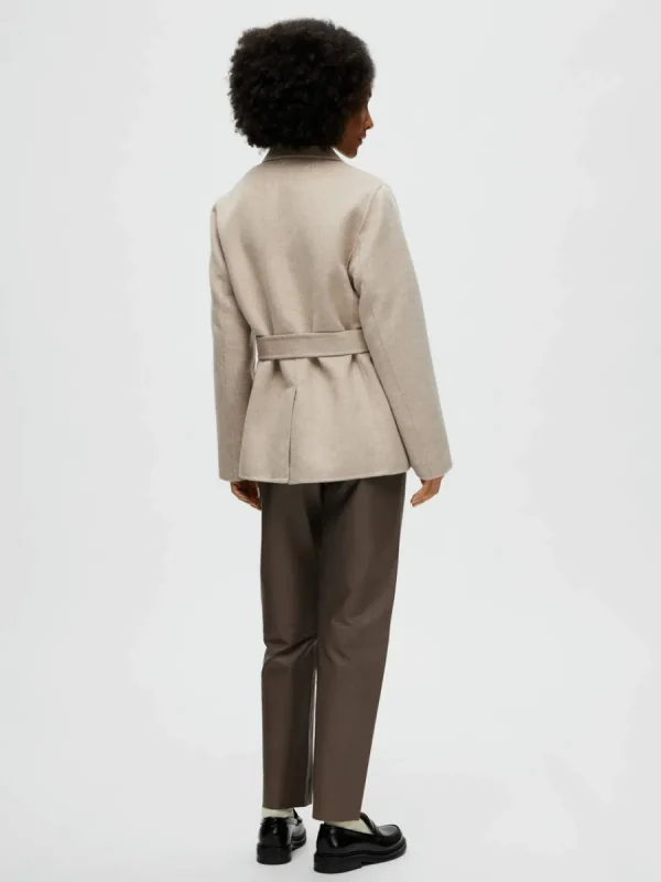 SELECTED DUBBELKNÄPPT JACKA Beige Shop