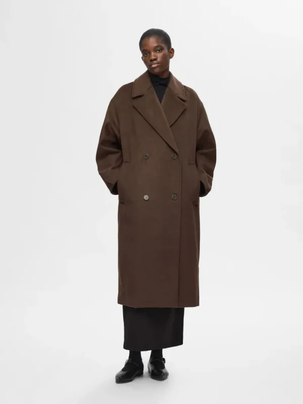SELECTED DUBBELKNÄPPT KAPPA Brown Outlet