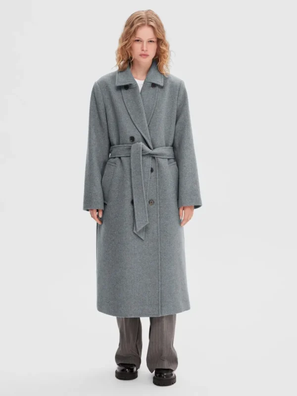 SELECTED DUBBELKNÄPPT KAPPA Grey Outlet