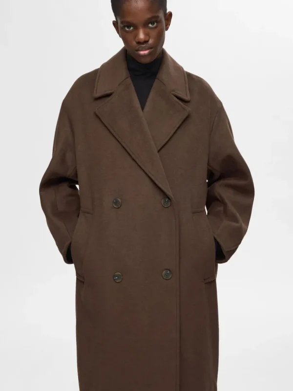 SELECTED DUBBELKNÄPPT KAPPA Brown Outlet
