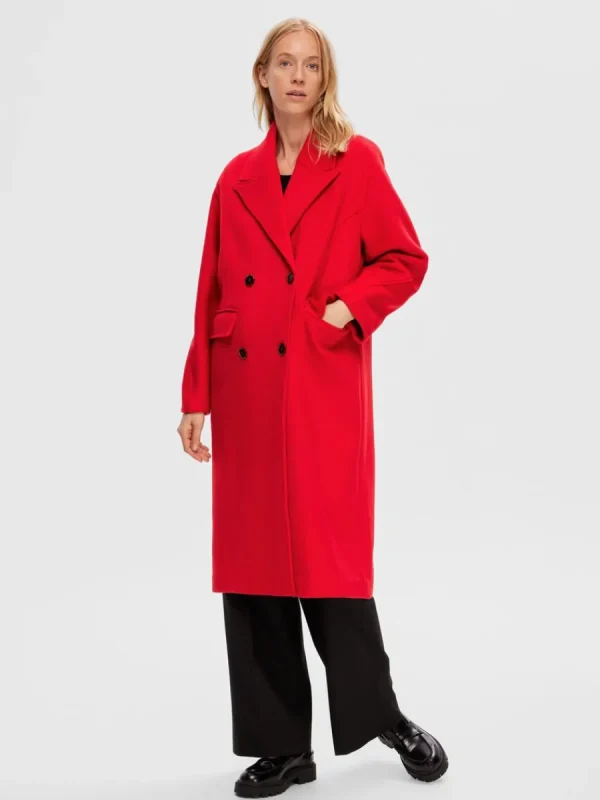 SELECTED DUBBELKNÄPPT KAPPA Red Online
