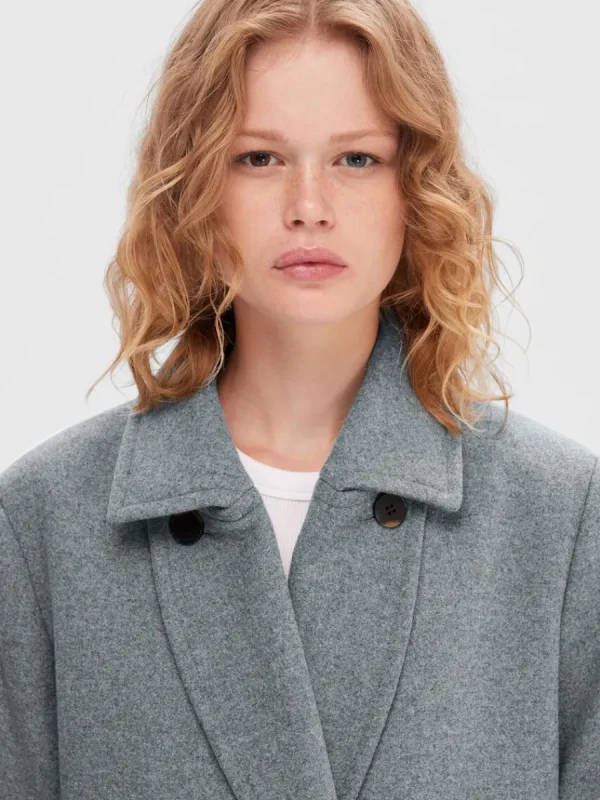 SELECTED DUBBELKNÄPPT KAPPA Grey Outlet