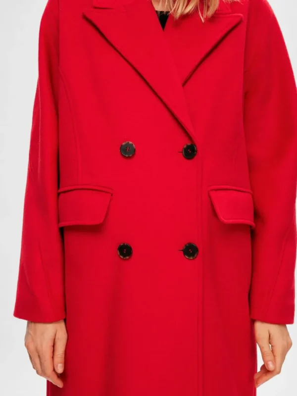 SELECTED DUBBELKNÄPPT KAPPA Red Online
