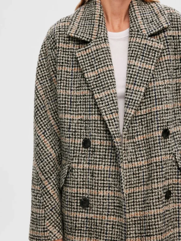 SELECTED DUBBELKNÄPPT KAPPA Black Cheap