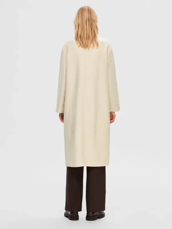 SELECTED DUBBELKNÄPPT KAPPA Beige Store