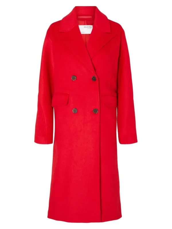 SELECTED DUBBELKNÄPPT KAPPA Red Online