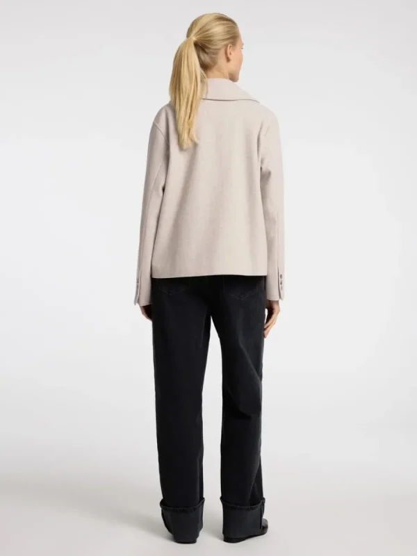 SELECTED DUBBELKNÄPPT KORT JACKA Beige Best