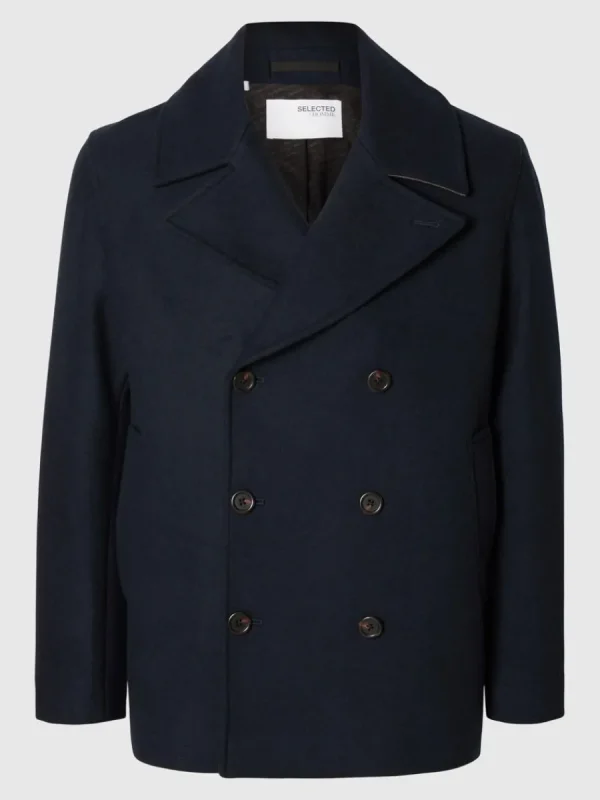 SELECTED DUBBELKNÄPPT SKEPPARKAVAJ Blue Best Sale