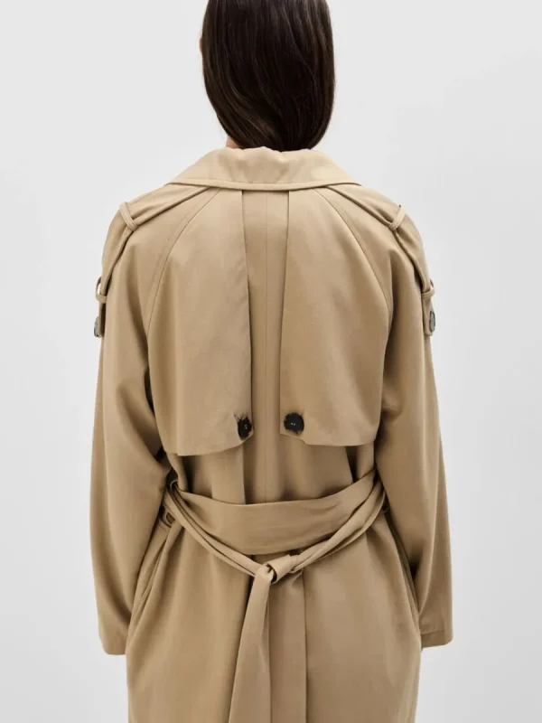 SELECTED DUBBELKNÄPPT TRENCHCOAT Brown Best