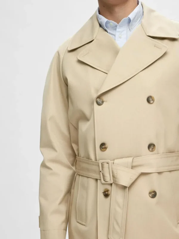 SELECTED DUBBELKNÄPPT TRENCHCOAT Beige Shop