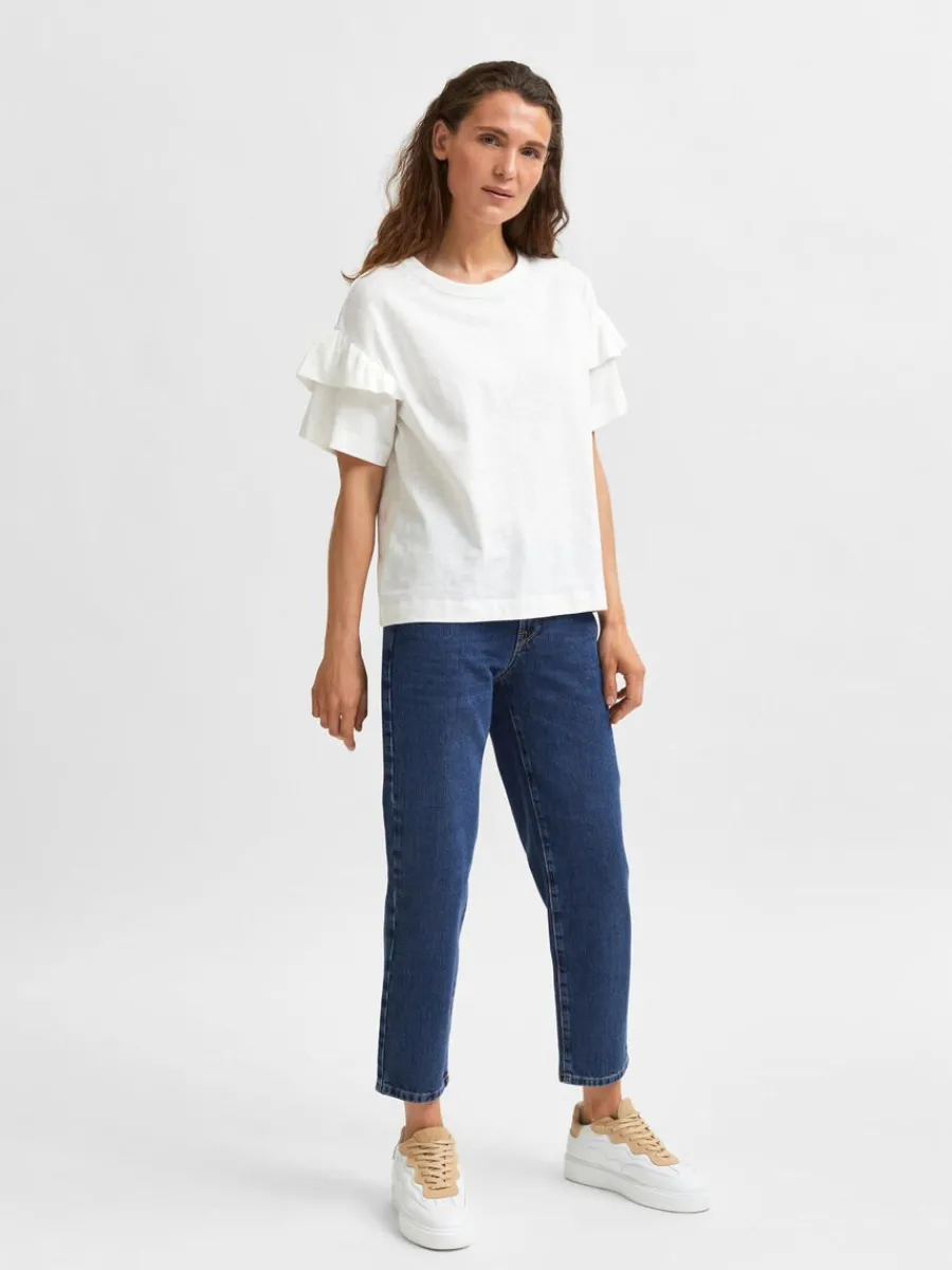 ekologisk_bomull_volang_t_1-1.webp SELECTED EKOLOGISK BOMULL VOLANG T-SHIRT White Online