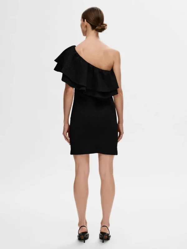 SELECTED ENAXLAD KORT KLÄNNING Black Flash Sale