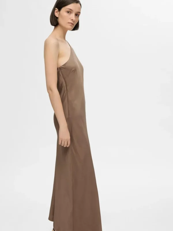 SELECTED ENAXLAD MAXIKLÄNNING Brown Online