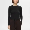 SELECTED ENKEL LÅNGÄRMAD T-SHIRT Black Clearance
