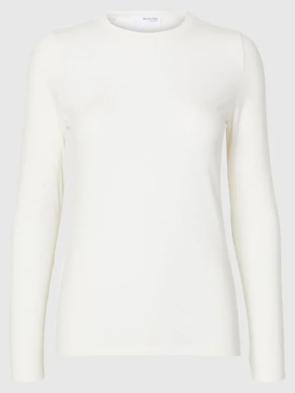 SELECTED ENKEL LÅNGÄRMAD T-SHIRT White Cheap