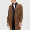 SELECTED ENKELKNÄPPT 2-I-1 KAPPA Brown New