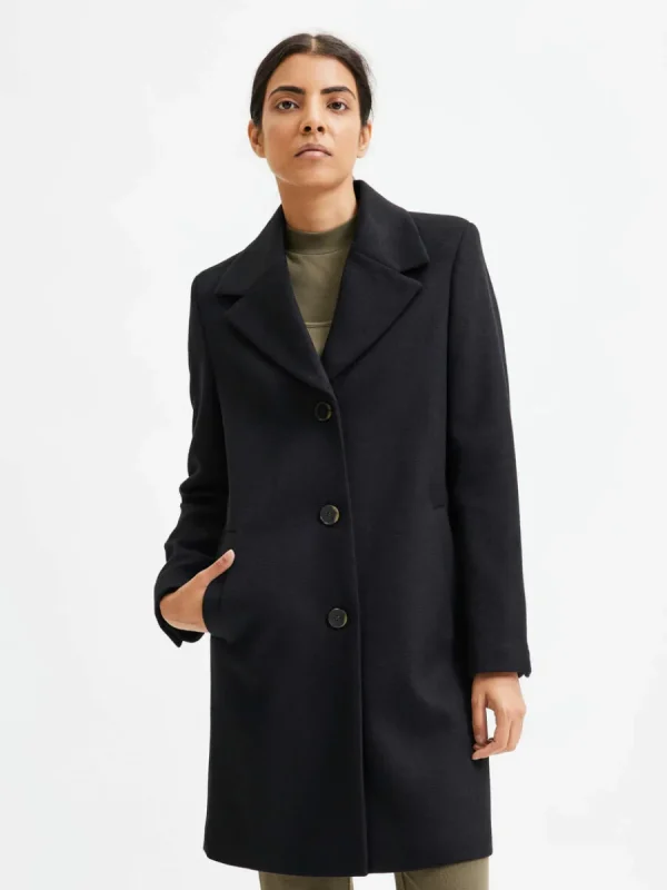 SELECTED ENKELKNÄPPT KAPPA Black Store