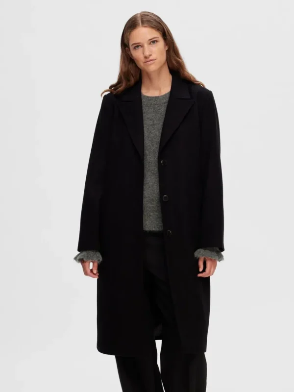 SELECTED ENKELKNÄPPT KAPPA Black Online
