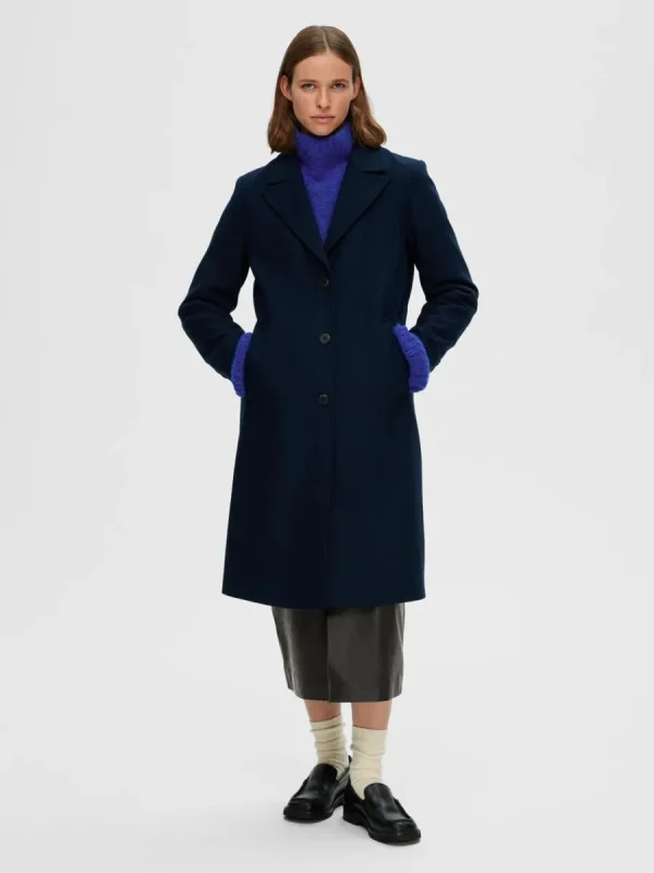 SELECTED ENKELKNÄPPT KAPPA Blue Store