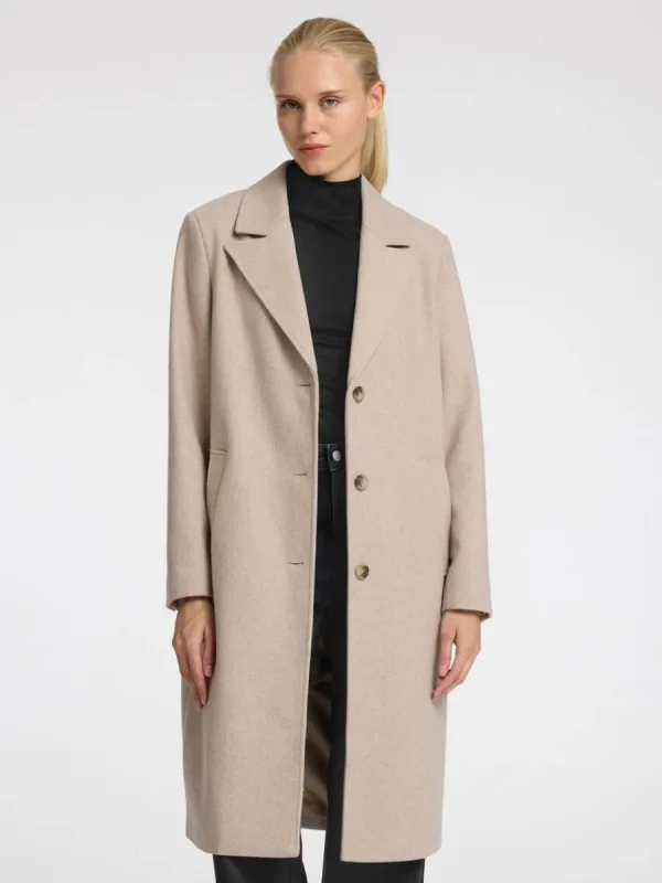 SELECTED ENKELKNÄPPT KAPPA Beige New