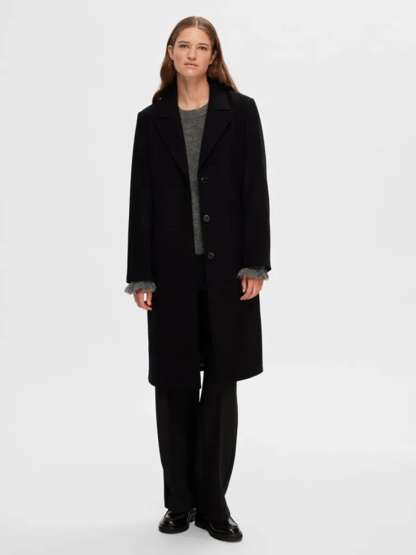 SELECTED ENKELKNÄPPT KAPPA Black Online