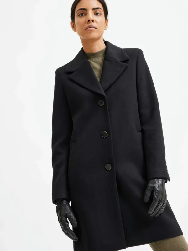 SELECTED ENKELKNÄPPT KAPPA Black Store